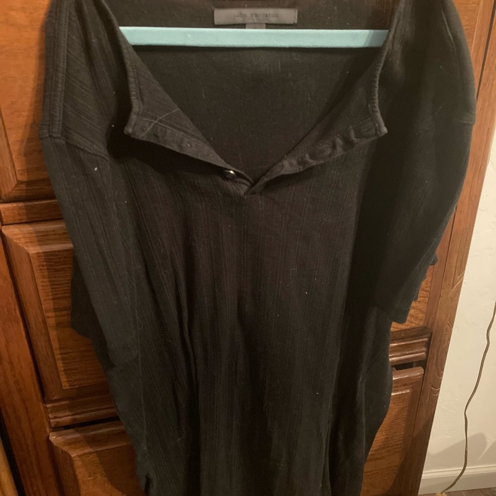 John Varvatos Black Textured Long Sleeve Shirt